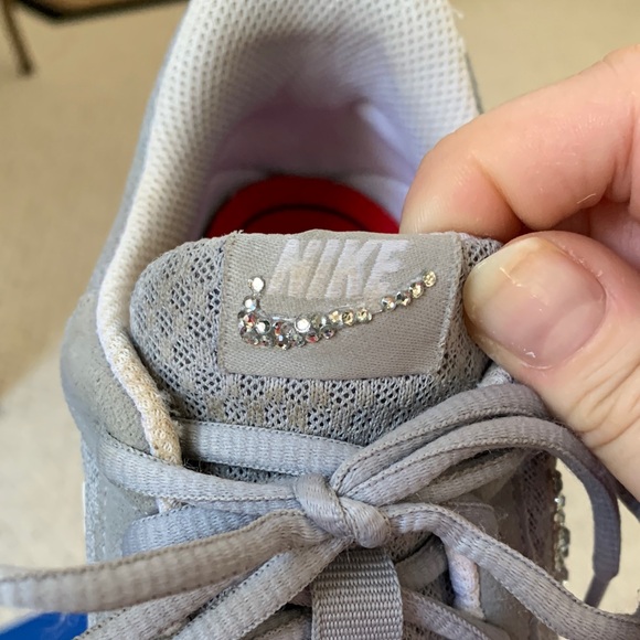 Nike Light Gray Sneakers with Sparkling Swoosh - Picture 7 of 17